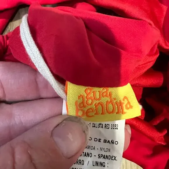 AGUA BENDITA Women's Calista-Isabella Bikini Top Size 2XL In Red - Picture 9 of 13